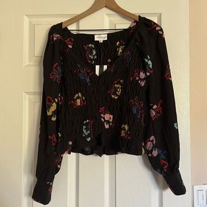 ✨ NWT ✨ WHO WHAT WEAR Collection Rejina Puff Sleeve Blouse Size Medium